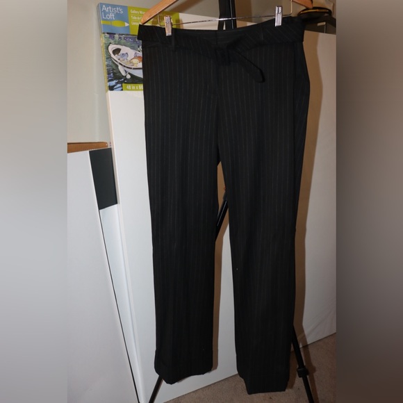 EUC Black Pinstripe Wide Leg Talbots Modern Pants Size 12 - Picture 1 of 5